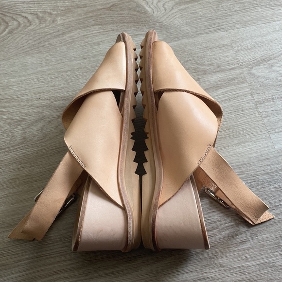 JEFFREY CAMPBELL Nude Leather Wedge Sandals - Picture 9 of 13